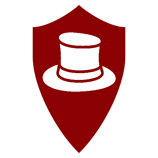 shield and top hat logo